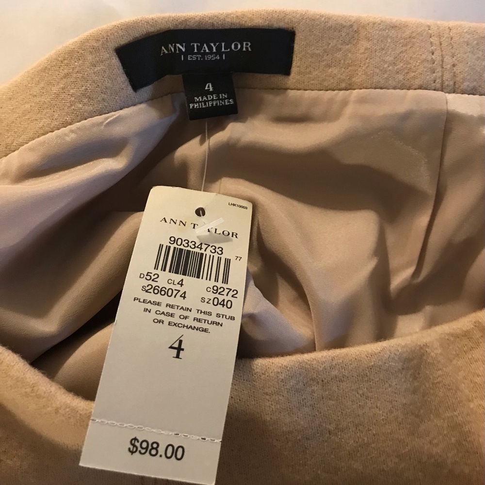 Ann Taylor Wool-Blend Mini-Skirt Size 4 Camel - Picture 6 of 8